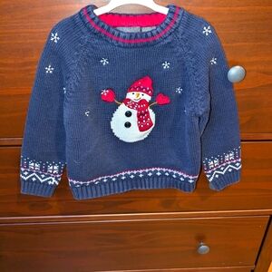 FROST kids snowman sweater navy blue and red sz 4T